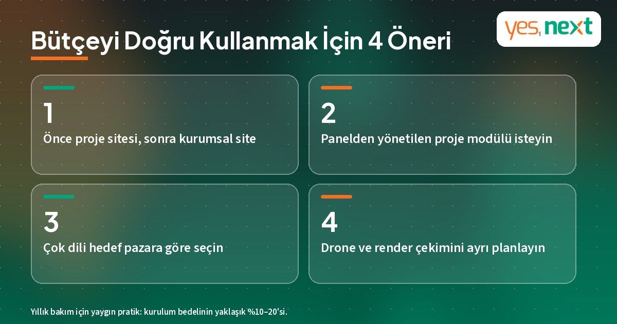 İnşaat web sitesinde bütçeyi doğru kullanmak için 4 öneri