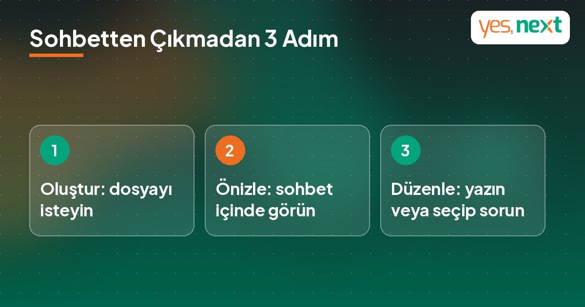 Gemini'de sohbetten çıkmadan dosya hazırlama: oluştur, önizle, düzenle