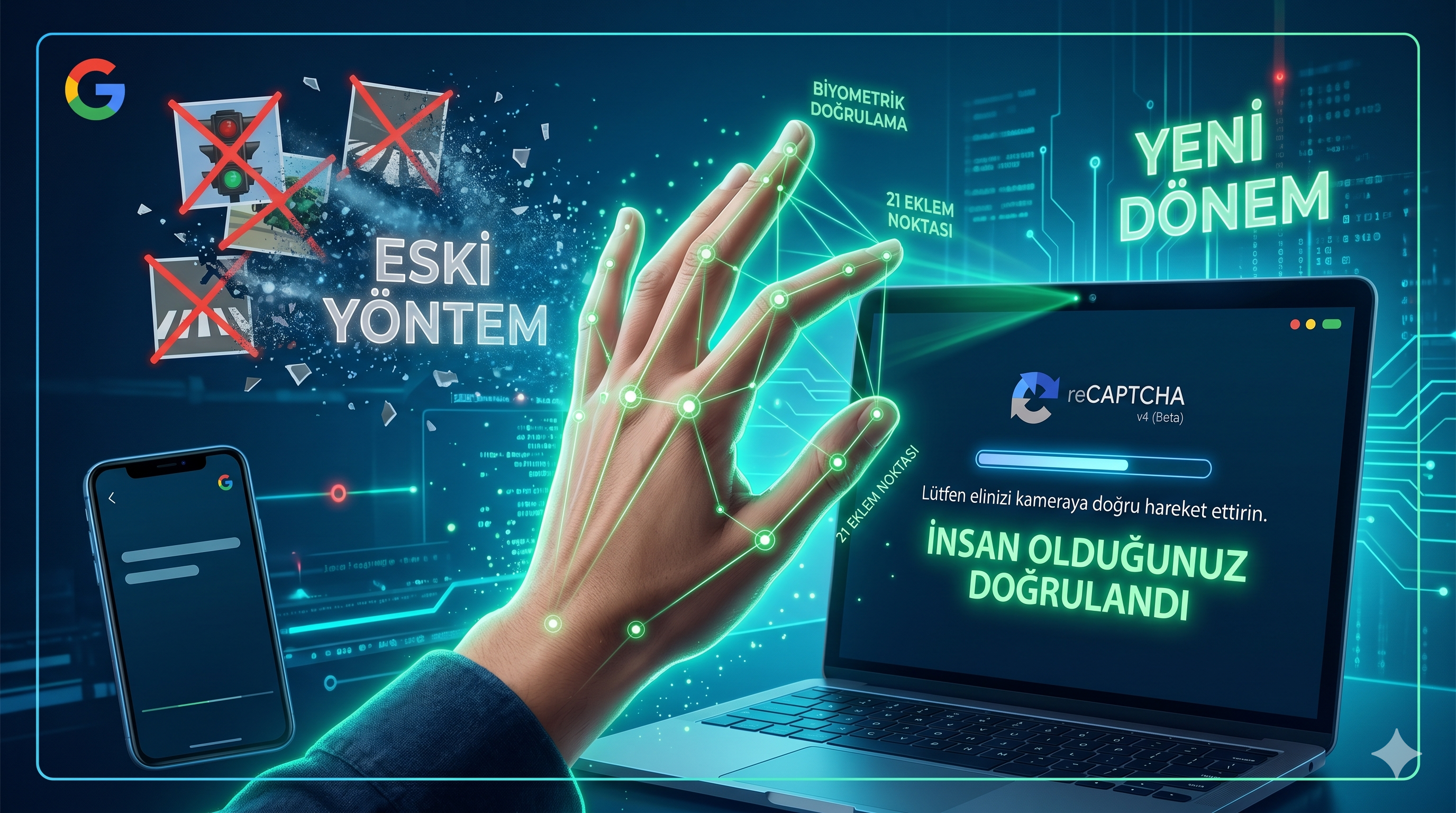Görsel Bulmacalar Tarih Oluyor: Google, İnsan Olduğunuzu El Hareketlerinizden Anlayacak